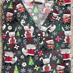 Uniform Advantage Festive Animal Print Scrub Top